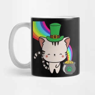 Funny Tabby Cat celebrates st patrick's day Mug